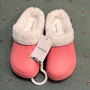 Coco Bean Pink Fuzzy Clogs